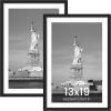 imageENJOYBASICS 18x24 Picture Frame Display Poster 16x20 with Mat or 18 x 24 Without Wall Gallery Photo Frames Natural 2 PackBlack