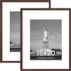 imageENJOYBASICS 18x24 Picture Frame Display Poster 16x20 with Mat or 18 x 24 Without Wall Gallery Photo Frames Natural 2 PackBrown