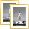 imageENJOYBASICS 18x24 Picture Frame Display Poster 16x20 with Mat or 18 x 24 Without Wall Gallery Photo Frames Natural 2 PackGold