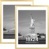 imageENJOYBASICS 18x24 Picture Frame Display Poster 16x20 with Mat or 18 x 24 Without Wall Gallery Photo Frames Natural 2 PackGold