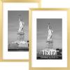imageENJOYBASICS 18x24 Picture Frame Display Poster 16x20 with Mat or 18 x 24 Without Wall Gallery Photo Frames Natural 2 PackGold