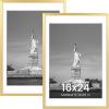 imageENJOYBASICS 18x24 Picture Frame Display Poster 16x20 with Mat or 18 x 24 Without Wall Gallery Photo Frames Natural 2 PackGold