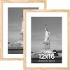 imageENJOYBASICS 18x24 Picture Frame Display Poster 16x20 with Mat or 18 x 24 Without Wall Gallery Photo Frames Natural 2 PackNatural