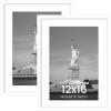 imageENJOYBASICS 18x24 Picture Frame Display Poster 16x20 with Mat or 18 x 24 Without Wall Gallery Photo Frames Natural 2 PackWhite