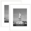 imageENJOYBASICS 18x24 Picture Frame Display Poster 16x20 with Mat or 18 x 24 Without Wall Gallery Photo Frames Natural 2 PackWhite