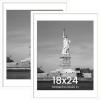 imageENJOYBASICS 18x24 Picture Frame Display Poster 16x20 with Mat or 18 x 24 Without Wall Gallery Photo Frames Natural 2 PackWhite