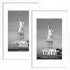 imageENJOYBASICS 18x24 Picture Frame Display Poster 16x20 with Mat or 18 x 24 Without Wall Gallery Photo Frames Natural 2 PackWhite