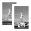 imageENJOYBASICS 18x24 Picture Frame Display Poster 16x20 with Mat or 18 x 24 Without Wall Gallery Photo Frames Natural 2 PackWhite