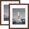 imageENJOYBASICS 18x24 Picture Frame Display Poster 16x20 with Mat or 18 x 24 Without Wall Gallery Photo Frames Natural 2 PackBrown
