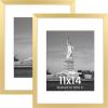 imageENJOYBASICS 18x24 Picture Frame Display Poster 16x20 with Mat or 18 x 24 Without Wall Gallery Photo Frames Natural 2 PackGold