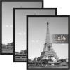 imageupsimples 24x36 Poster Frame Gold 3 Pack ScratchProof Picture Frames 24 x 36 for Photo Gallery  Slidein Strips Horizontal or Vertical Wall MountingBlack