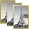 imageupsimples 24x36 Poster Frame Gold 3 Pack ScratchProof Picture Frames 24 x 36 for Photo Gallery  Slidein Strips Horizontal or Vertical Wall MountingGold