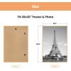 imageupsimples 24x36 Poster Frame Gold 3 Pack ScratchProof Picture Frames 24 x 36 for Photo Gallery  Slidein Strips Horizontal or Vertical Wall MountingNatural