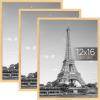 imageupsimples 24x36 Poster Frame Gold 3 Pack ScratchProof Picture Frames 24 x 36 for Photo Gallery  Slidein Strips Horizontal or Vertical Wall MountingNatural