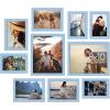 imageupsimples 10 Pack Picture Frames Collage Wall Decor for Mounting or Tabletop Display Photo Gallery Frame Set for Family Multi Sizes Including 8x10 5x7 4x6 Rustic WhiteBlue
