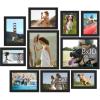 imageupsimples 10 Pack Picture Frames Collage Wall Decor for Mounting or Tabletop Display Photo Gallery Frame Set for Family Multi Sizes Including 8x10 5x7 4x6 Rustic WhiteBlack