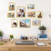 imageupsimples 10 Pack Picture Frames Collage Wall Decor for Mounting or Tabletop Display Photo Gallery Frame Set for Family Multi Sizes Including 8x10 5x7 4x6 Rustic WhiteGold