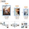 imageupsimples 10 Pack Picture Frames Collage Wall Decor for Mounting or Tabletop Display Photo Gallery Frame Set for Family Multi Sizes Including 8x10 5x7 4x6 Rustic WhiteBlue