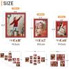imageupsimples 10 Pack Picture Frames Collage Wall Decor for Mounting or Tabletop Display Photo Gallery Frame Set for Family Multi Sizes Including 8x10 5x7 4x6 Rustic WhiteRed