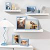 imageupsimples 10 Pack Picture Frames Collage Wall Decor for Mounting or Tabletop Display Photo Gallery Frame Set for Family Multi Sizes Including 8x10 5x7 4x6 Rustic WhiteBlue
