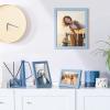 imageupsimples 10 Pack Picture Frames Collage Wall Decor for Mounting or Tabletop Display Photo Gallery Frame Set for Family Multi Sizes Including 8x10 5x7 4x6 Rustic WhiteBlue