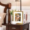 imageupsimples 5x7 Picture Frame Display Pictures 4x6 with Mat or 5 x 7 Without Wall Hanging Photo Frames Blue 1 PackBronze
