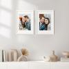 imageupsimples 5x7 Picture Frame Display Pictures 4x6 with Mat or 5 x 7 Without Wall Hanging Photo Frames Blue 1 PackWhite