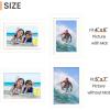 imageupsimples 5x7 Picture Frame Display Pictures 4x6 with Mat or 5 x 7 Without Wall Hanging Photo Frames Blue 1 PackWhite