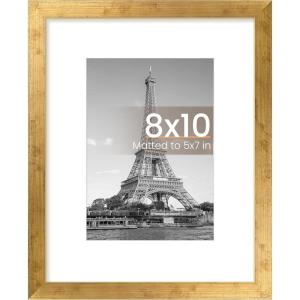 imageupsimples 5x7 Picture Frame Display Pictures 4x6 with Mat or 5 x 7 Without Wall Hanging Photo Frames Blue 1 PackBronze