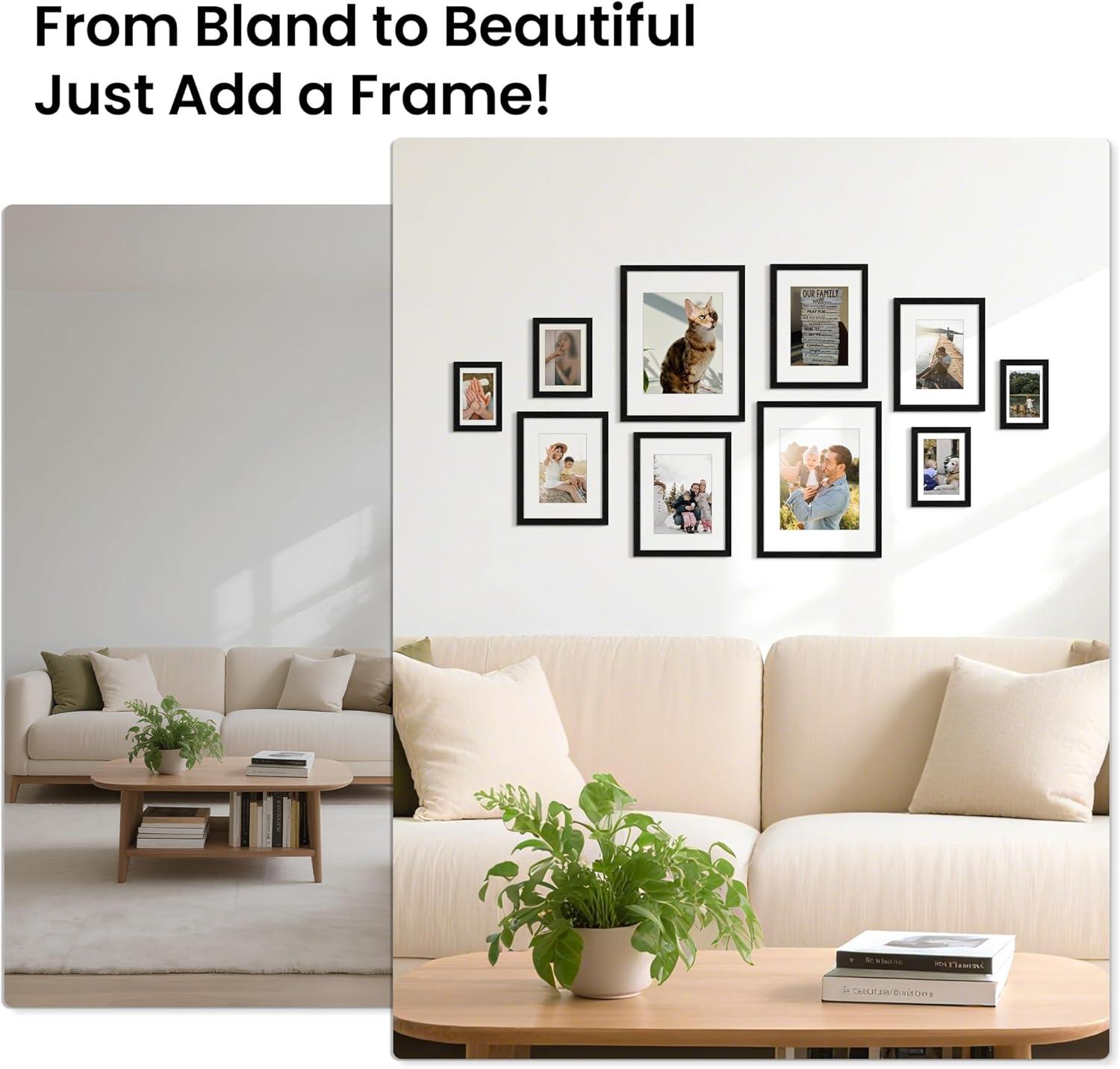 imageupsimples 5x7 Picture Frame Thin Black 6 Pack