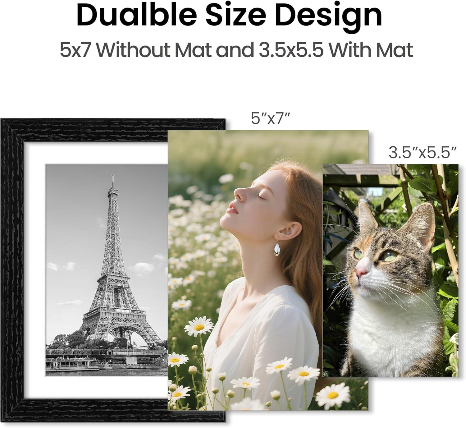 imageupsimples 5x7 Picture Frame Thin Black 6 Pack