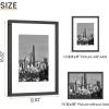 imageupsimples 9x12 Frame Natural Solid Wooden Picture Frames Display 6x8 with Mat or 9 x 12 Without Mat Wall or Tabletop 1 Pack NaturalBlack