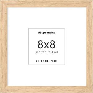 imageupsimples 9x12 Frame Natural Solid Wooden Picture Frames Display 6x8 with Mat or 9 x 12 Without Mat Wall or Tabletop 1 Pack NaturalNatural
