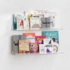 imageupsimples 6 Pack 6 x 4 Acrylic Small Shelves Floating Shelves for Wall Display Shelf Organizer for Plants Speaker Radio Toys Clear2