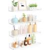 imageupsimples Acrylic Shelves for Wall Decor 15quot Display Shelf Perfume Organizer for Bathroom Bedroom Living Room Floating Bookshelves for Kids Pink 4 PackClear