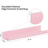 imageupsimples Acrylic Shelves for Wall Decor 15quot Display Shelf Perfume Organizer for Bathroom Bedroom Living Room Floating Bookshelves for Kids Pink 4 PackPink