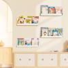 imageupsimples Acrylic Shelves for Wall Decor 15quot Display Shelf Perfume Organizer for Bathroom Bedroom Living Room Floating Bookshelves for Kids Pink 4 PackWhite
