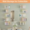 imageupsimples Acrylic Shelves for Wall Decor 15quot Display Shelf Perfume Organizer for Bathroom Bedroom Living Room Floating Bookshelves for Kids Pink 4 PackClear