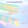 imageupsimples Acrylic Shelves for Wall Decor 15quot Display Shelf Perfume Organizer for Bathroom Bedroom Living Room Floating Bookshelves for Kids Pink 4 PackIridescent
