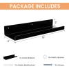 imageupsimples Acrylic Shelves for Wall Decor 15quot Display Shelf Perfume Organizer for Bathroom Bedroom Living Room Floating Bookshelves for Kids Pink 4 PackBlack