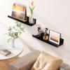 imageupsimples Acrylic Shelves for Wall Decor 15quot Display Shelf Perfume Organizer for Bathroom Bedroom Living Room Floating Bookshelves for Kids Pink 4 PackBlack