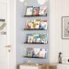 imageupsimples Acrylic Shelves for Wall Decor 15quot Display Shelf Perfume Organizer for Bathroom Bedroom Living Room Floating Bookshelves for Kids Pink 4 PackClear Black