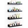 imageupsimples Acrylic Shelves for Wall Decor 15quot Display Shelf Perfume Organizer for Bathroom Bedroom Living Room Floating Bookshelves for Kids Pink 4 PackBlack