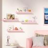 imageupsimples Acrylic Shelves for Wall Decor 15quot Display Shelf Perfume Organizer for Bathroom Bedroom Living Room Floating Bookshelves for Kids Pink 4 PackPink
