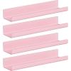 imageupsimples Acrylic Shelves for Wall Decor 15quot Display Shelf Perfume Organizer for Bathroom Bedroom Living Room Floating Bookshelves for Kids Pink 4 PackPink