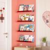 imageupsimples Acrylic Shelves for Wall Decor 15quot Display Shelf Perfume Organizer for Bathroom Bedroom Living Room Floating Bookshelves for Kids Pink 4 PackRed