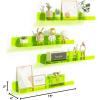 imageupsimples Acrylic Shelves for Wall Decor 15quot Display Shelf Perfume Organizer for Bathroom Bedroom Living Room Floating Bookshelves for Kids Pink 4 PackFluorescent Green