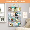 imageupsimples Acrylic Shelves for Wall Decor 15quot Display Shelf Perfume Organizer for Bathroom Bedroom Living Room Floating Bookshelves for Kids Pink 4 PackClear