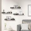 imageupsimples Acrylic Shelves for Wall Decor 15quot Display Shelf Perfume Organizer for Bathroom Bedroom Living Room Floating Bookshelves for Kids Pink 4 PackClear Black