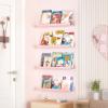imageupsimples Acrylic Shelves for Wall Decor 15quot Display Shelf Perfume Organizer for Bathroom Bedroom Living Room Floating Bookshelves for Kids Pink 4 PackPink